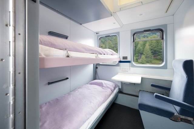 Cabine da Comfort Class: nível mais alto de conforto.