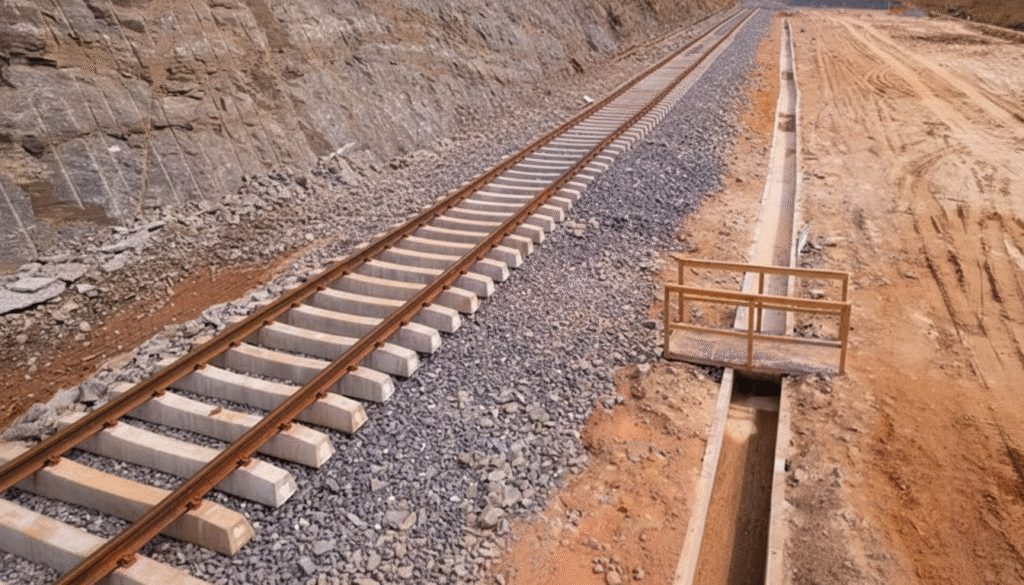 Ferrovia de Integração Centro-Oeste (FICO) em obras. 