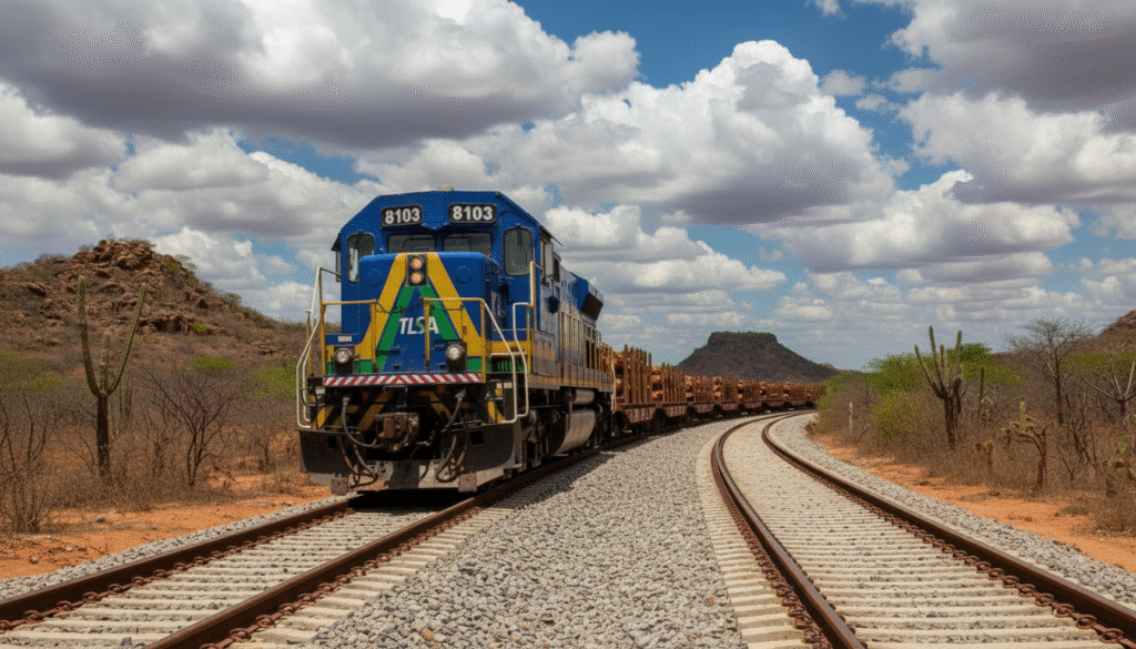Trem da Transnordestina no sertão do nordeste
