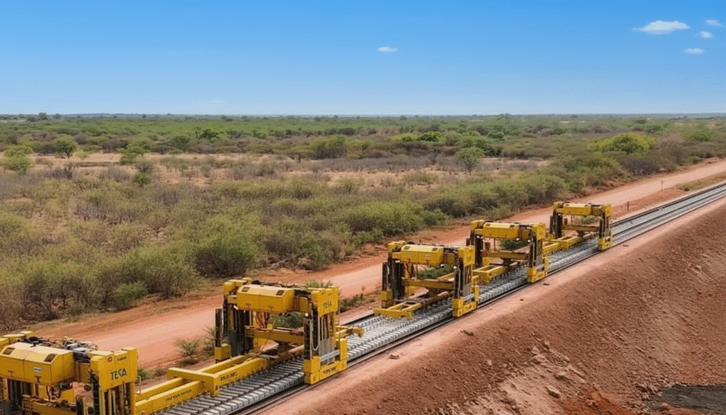 Obras da ferrovia Transnordestina.