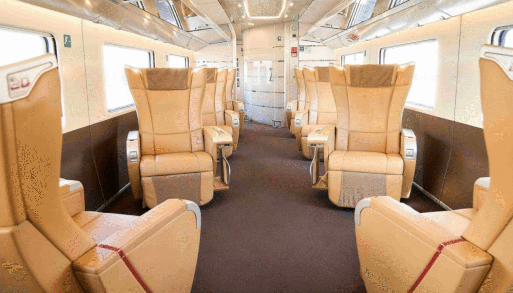 Classe Executiva no Frecciarossa 1000 da Trenitalia: a mais confortável dentre trens-bala europeus.