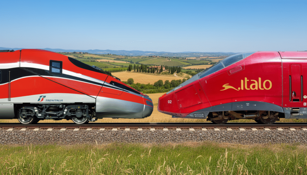 Trenitalia ou Italo: ambos trens de alta velocidade levam você pela Italia com rapidez e conforto.